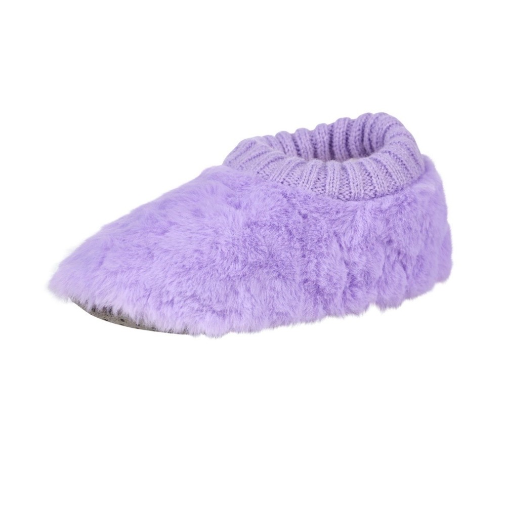 New Northeast Outfitters Youth Cozy Cabin Slippers purple Fuzzy Knit Lined Small